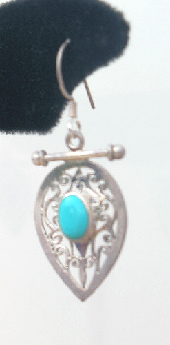 Sterling silver Jali pendent with Turquoise stone RPe2010T